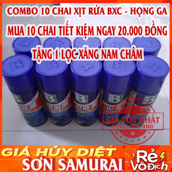 COMBO 10 CHAI XỊT RỬA HỌNG GA - BÌNH XĂNG CON