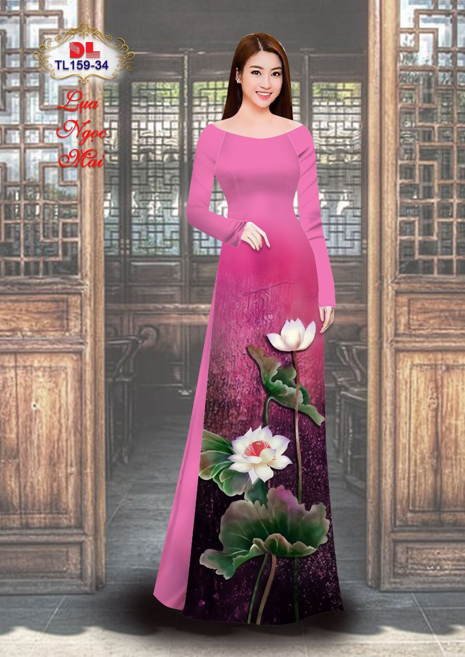 Vải áo dài hoa sen
