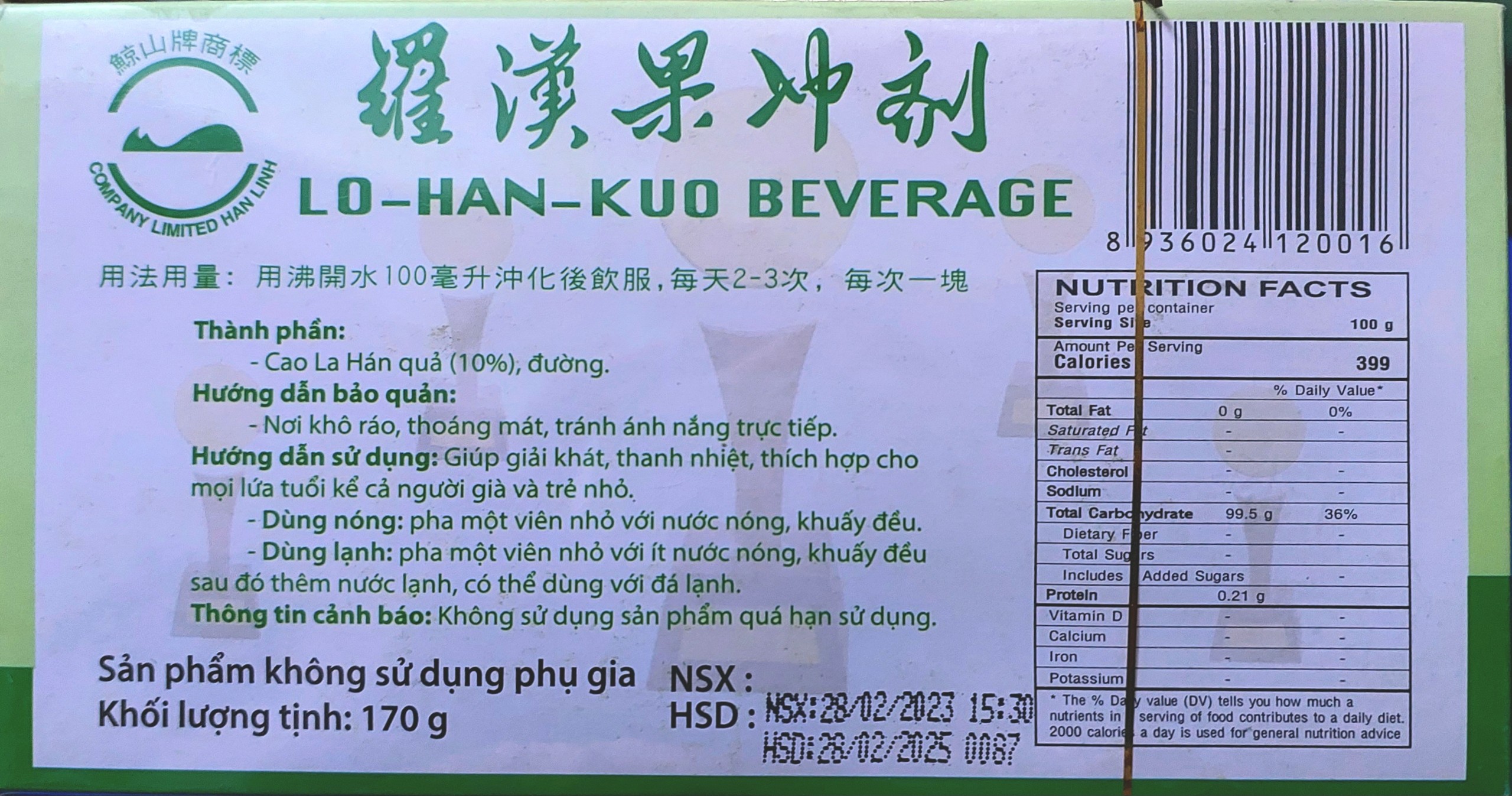 [HCM] La hán quả hòa tan