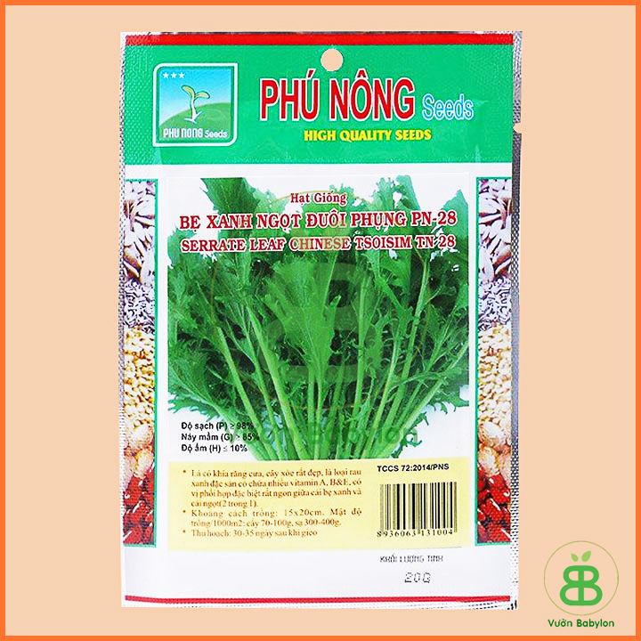 Hạt Giống Cải Ngọt Đuôi Phụng Cao Sản 20GR