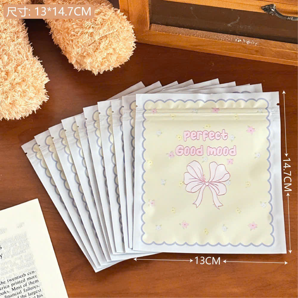 (CC - HCM) SET 10 TÚI ZIP GẤU NƠ CUTE SIZE 13*15CM EVE Story