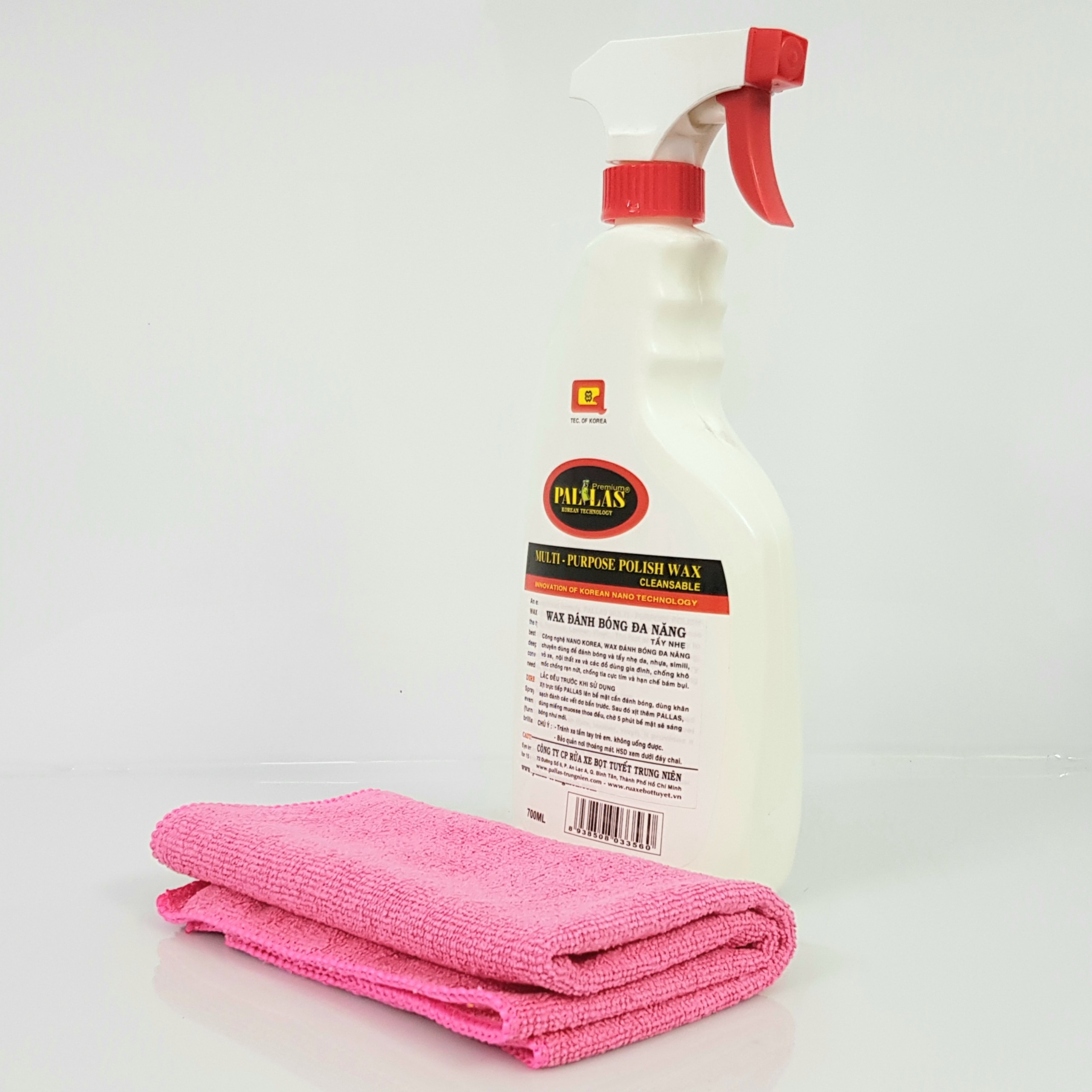 [HCM][CÓ KÈM KHĂN] Wax Đánh Bóng Đa Năng Pallas 700ml Chai trắng