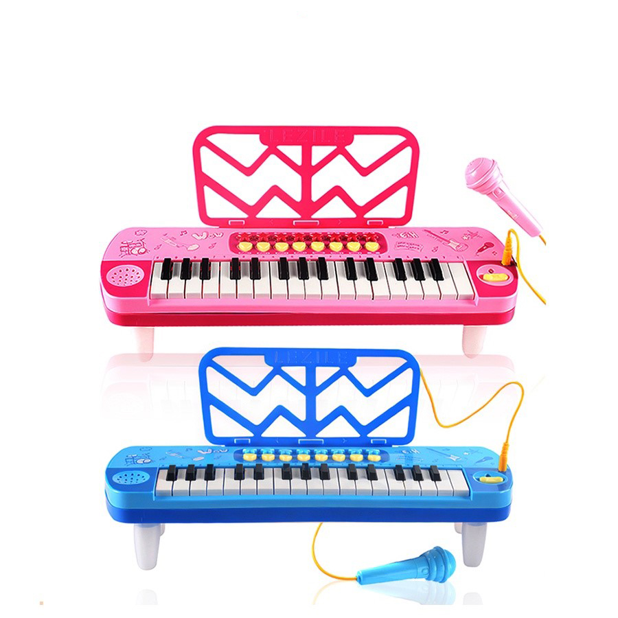 Đồ chơi đàn piano kèm mic có đèn nhạc cho bé tập đàn, tập hát - đồ chơi âm nhạc cho bé