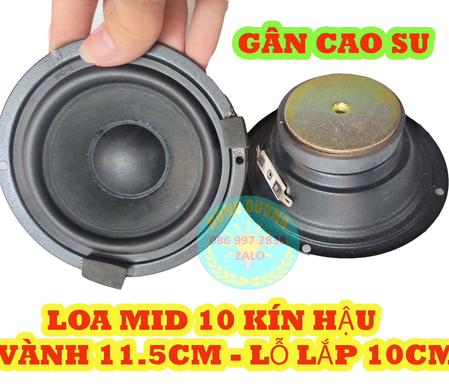 LOA TRUNG 10 - GIÁ 1 CẶP - LOA TRUNG KÍN HẬU - KÈM 2 TỤ 4,7MF
