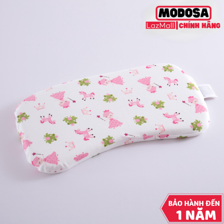 Gối cao su non modosa chống ngạt cho bé, vỏ gối cotton