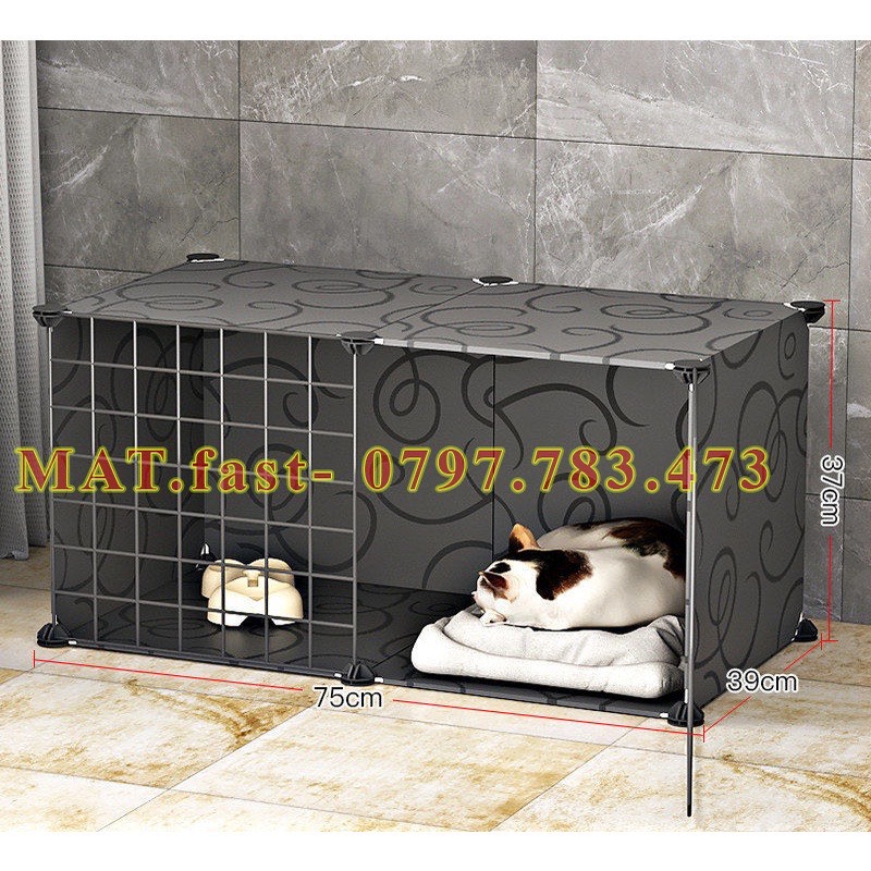 Bộ combo chuồng mèo ,chuồng chó ,chuồng quây dưới 6kg lắp ghép sơn tĩnh điện cho pet