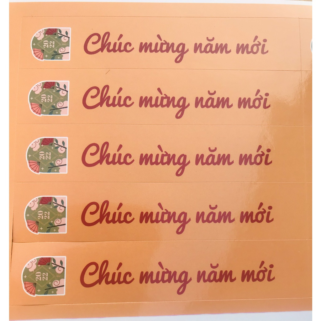 Set 3 tờ tem tết dán hộp đựng, túi đựng 6 tem