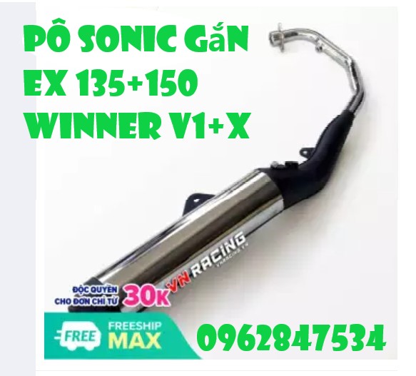 [Lấy mã giảm thêm 30%]Pô SONIC REDLEO Gắn WINNER SONIC EXCITER 135 150 Tăng thẩm mỹ cho xê yêu của bạn