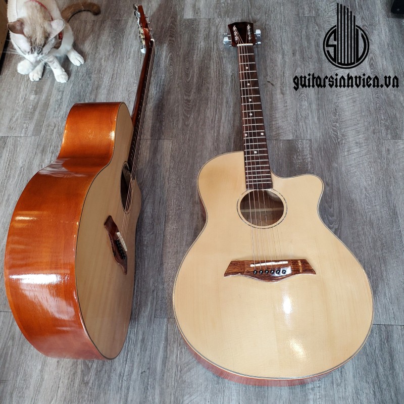 Đàn guitar acoustic SV1 có ty chống cong cần - Tặng 6 phụ kiện - Bảo hành 1 năm - Đàn acoustic tập chơi