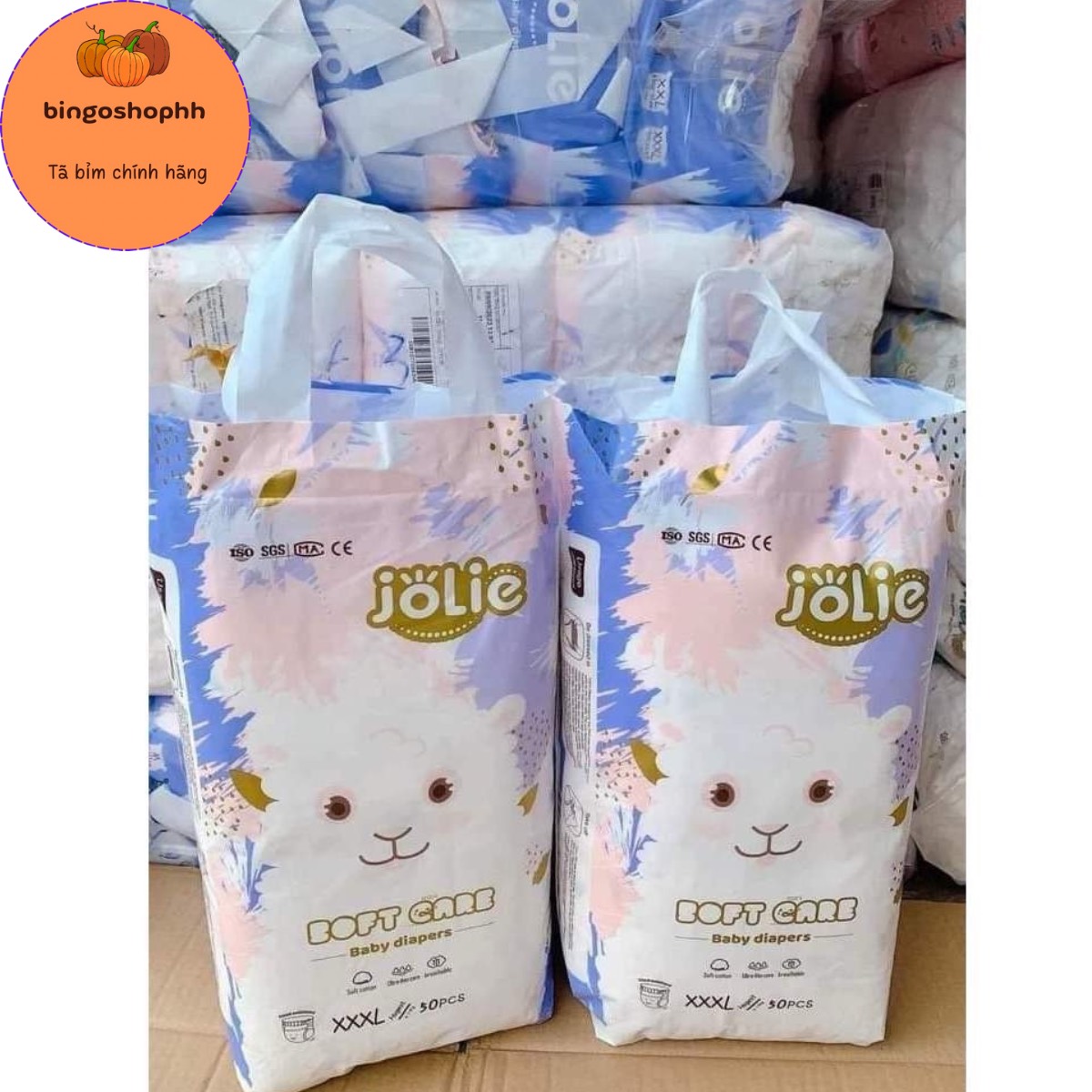 [Only Order in Quantity of 100 Pieces] Jolie Diapers for Children, Combo of 50-100 Pieces, Thin and Lightweight, Super Cheap