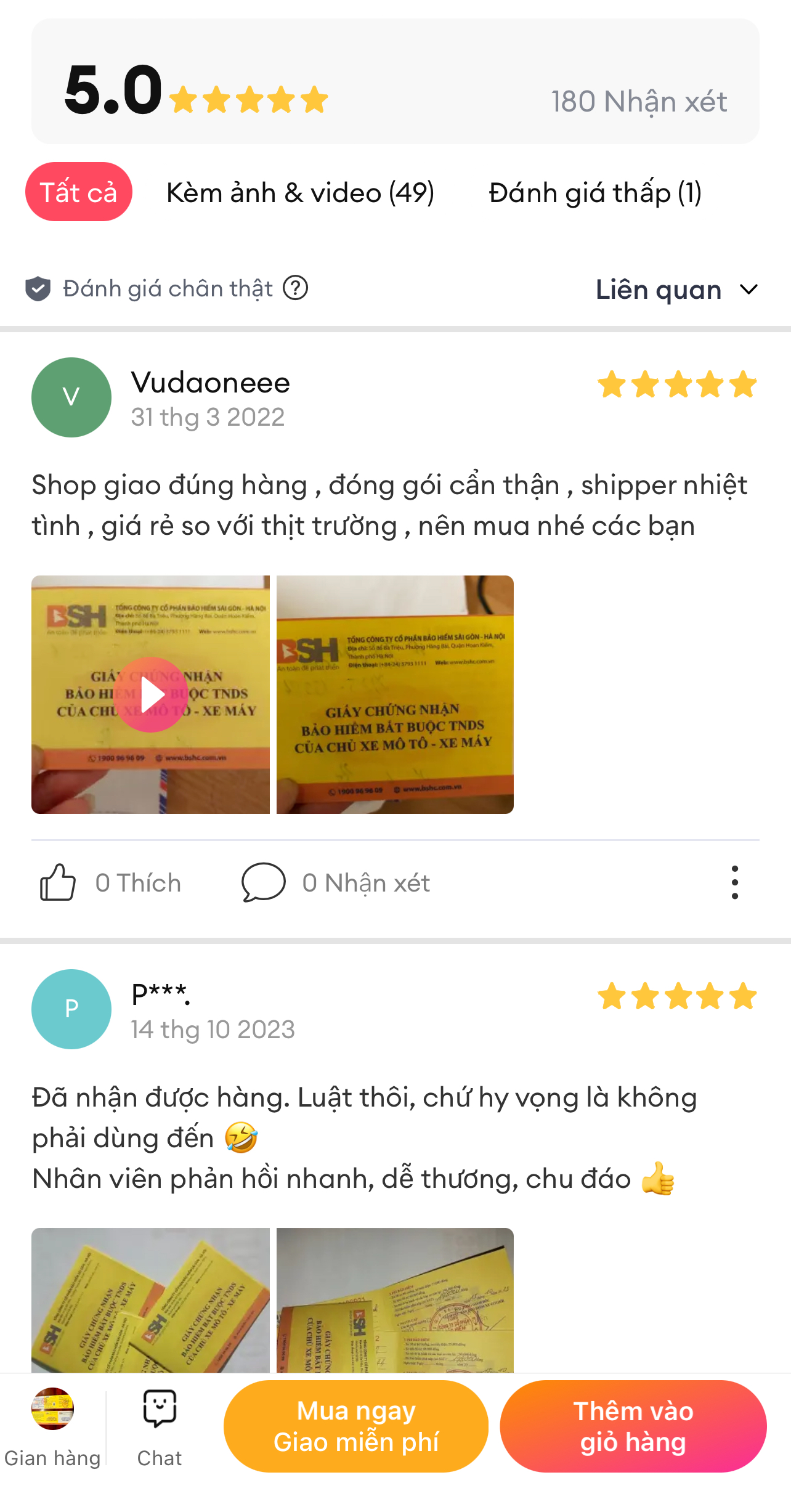 [2 năm kèm tai nạn] Bảo hiểm TNDS bắt buộc xe máy