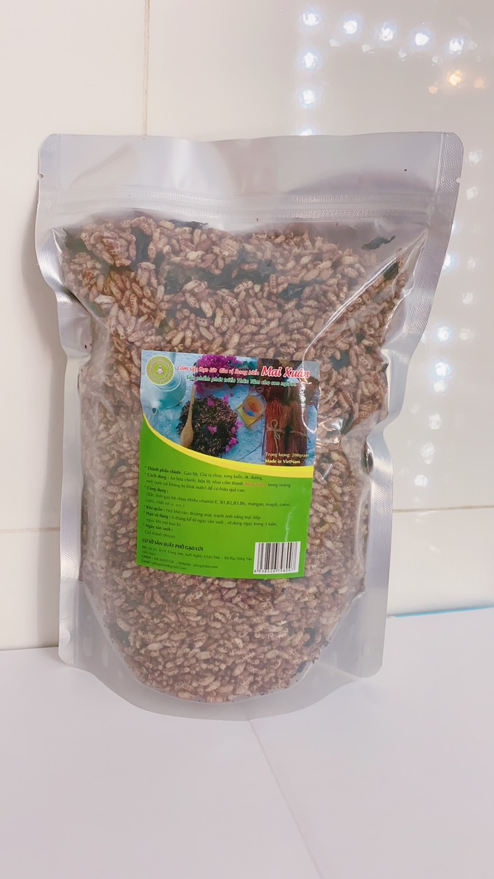 Cốm gạo lứt sấy rong biển bịch 500gr