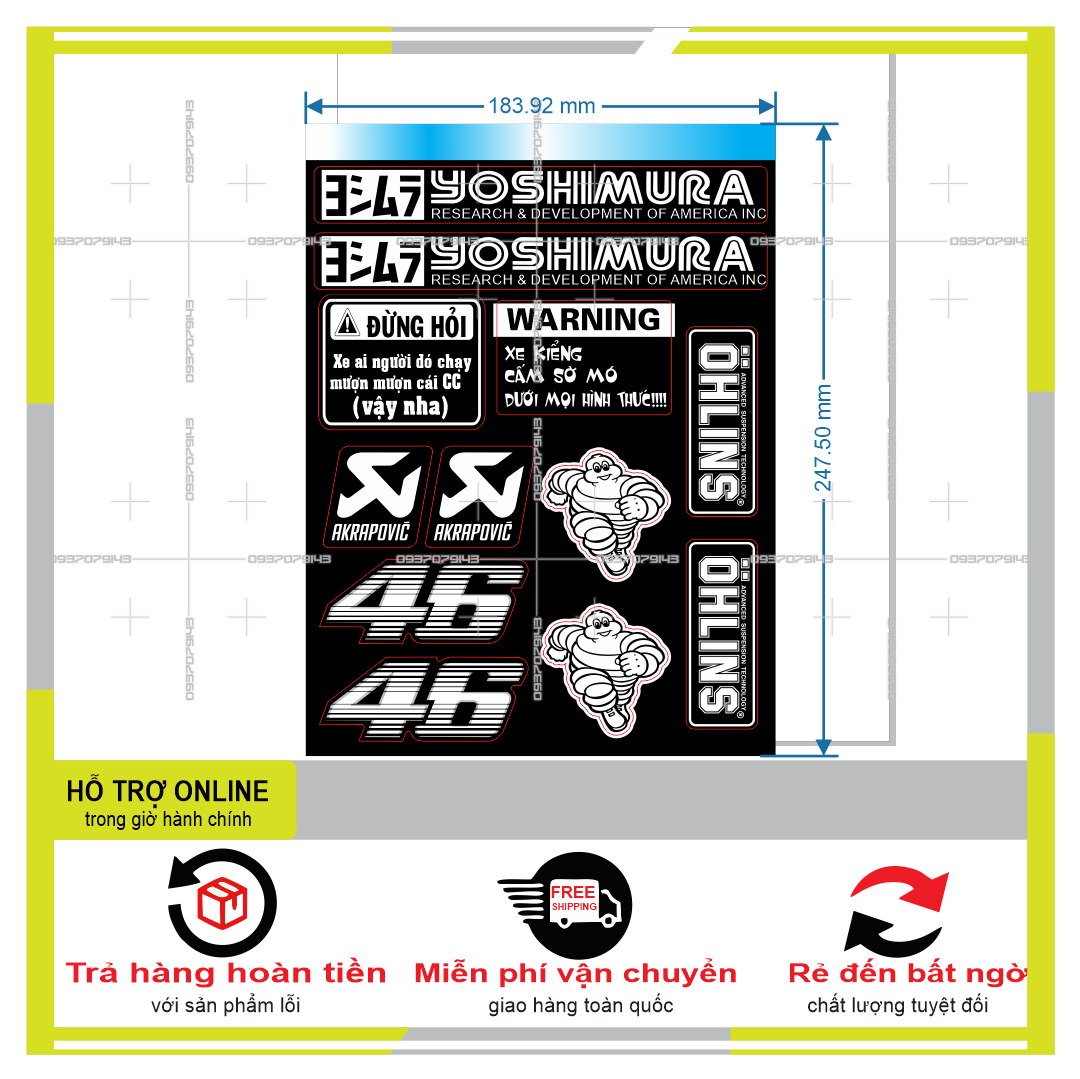 LOGO STICKER TRẮNG ĐEN 007