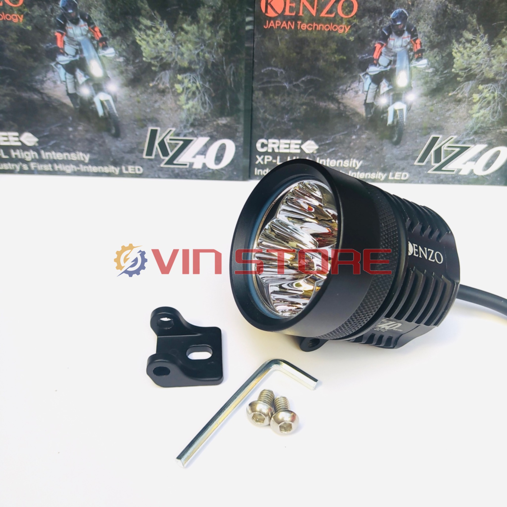 Trợ sáng KZ40, L4X chip SST20 kính tím(công suất thực 30w)