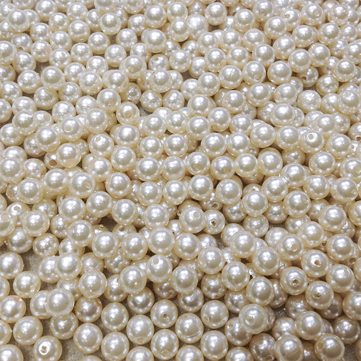 100 hạt cườm nhựa ngọc trai 6mm, 50 hạt cườm nhựa ngọc trai 8mm siêu đẹp