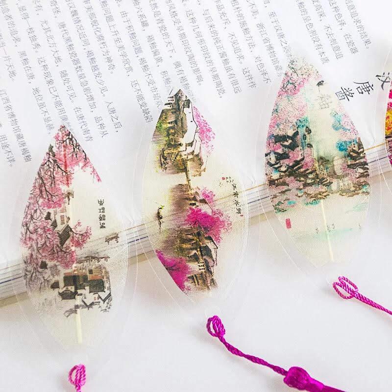 Ngân lá bookmark chặn sách cổ trang