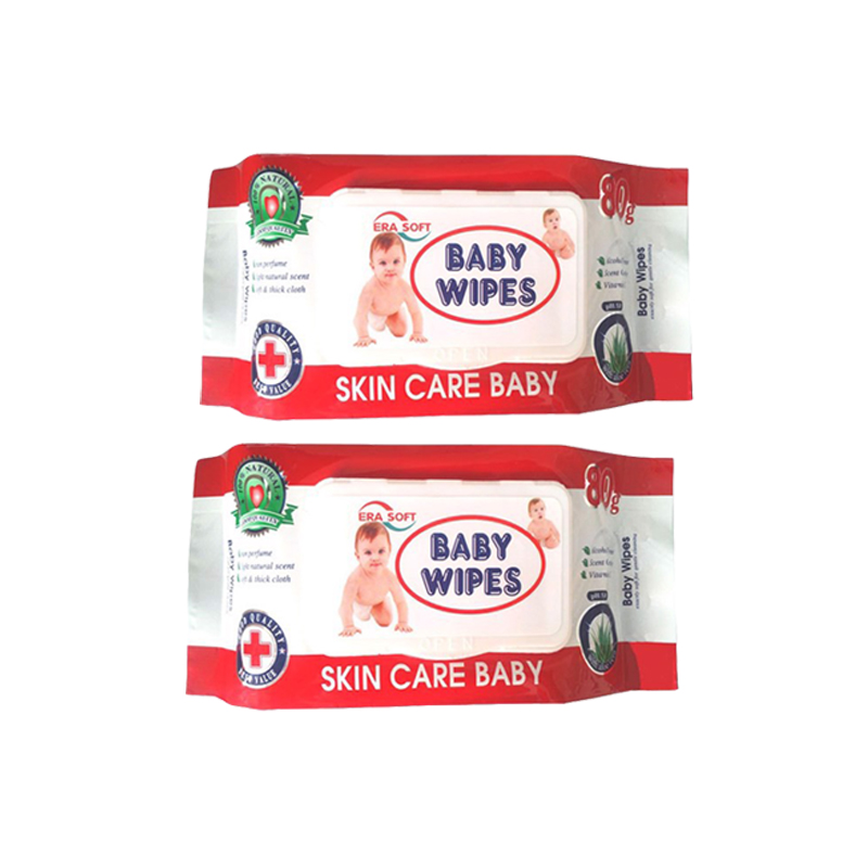 Bộ 2 khăn giấy ướt Baby Wipes (bịch lớn)