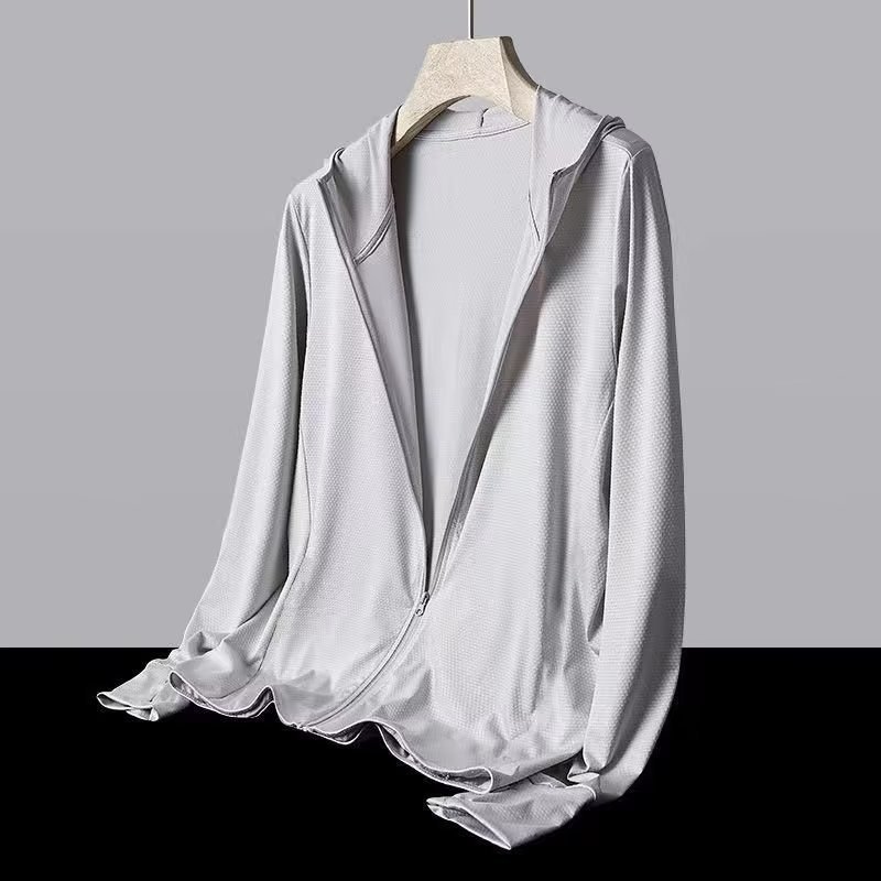 Male sun protection clothing, travel jacket sun protection cloth diamond have big size 4XL for 100kg