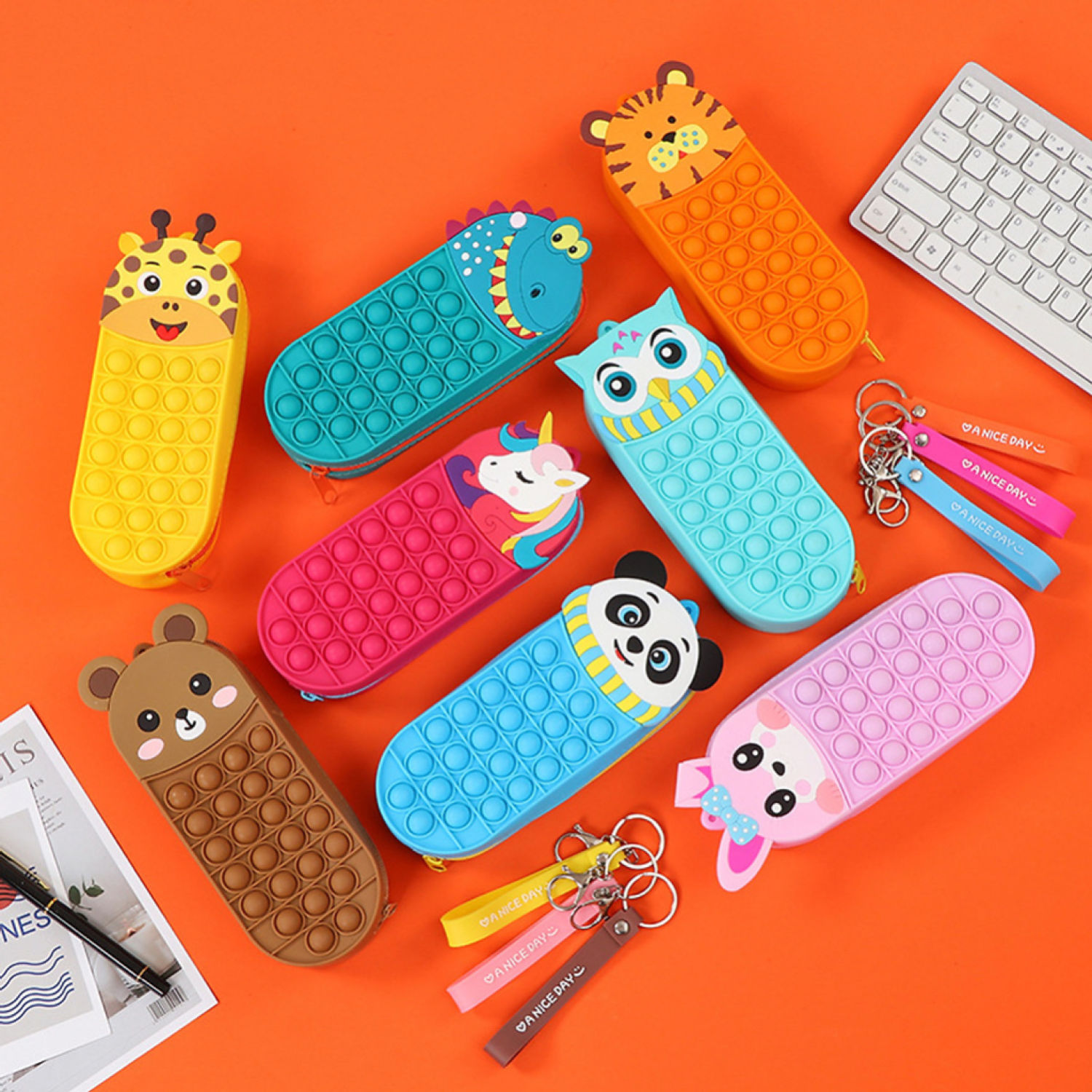 Hộp Bút Pop It Mẫu Thú Cute Cho Bé