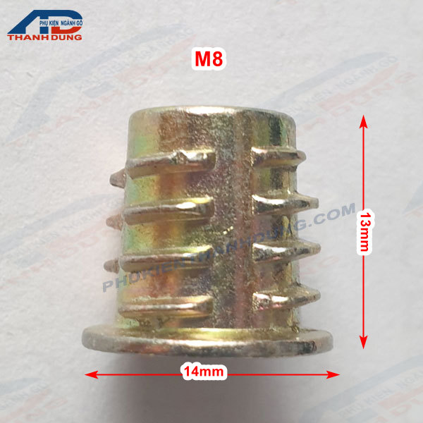 [Gói 50 cái]Ốc Cấy Gỗ Có Vành M8x13