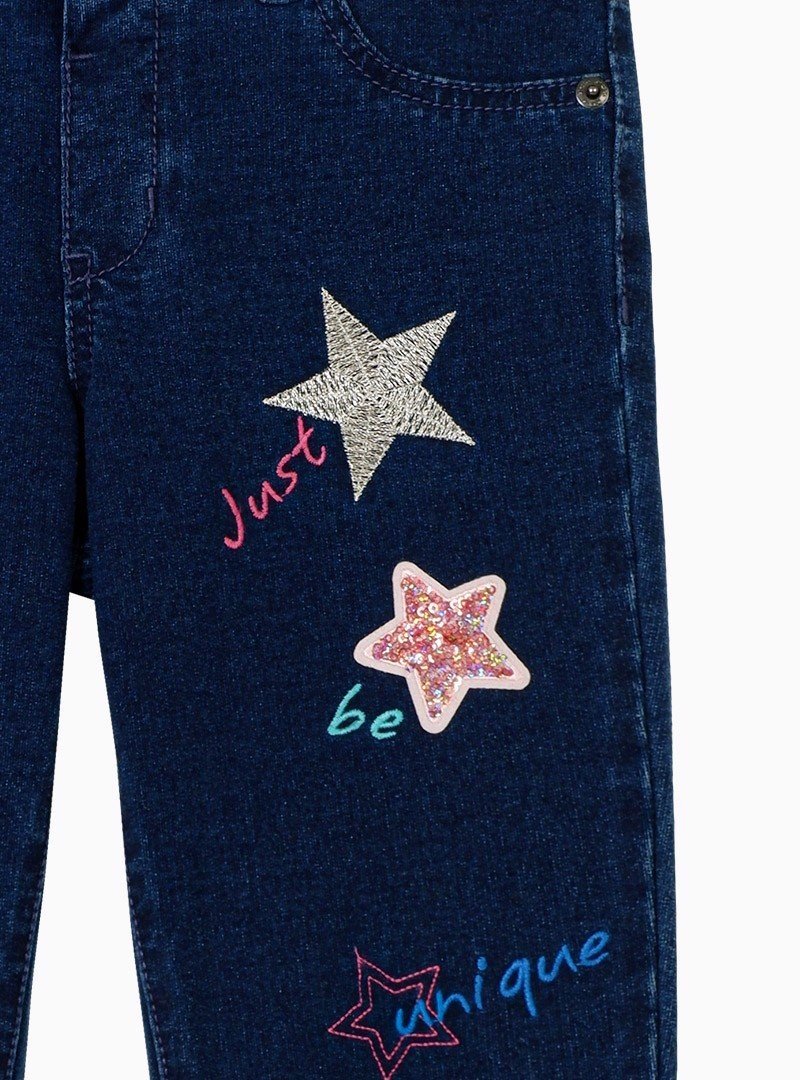 Quần dài bé gái - MDK Pull-On Denim Sparkle Stars