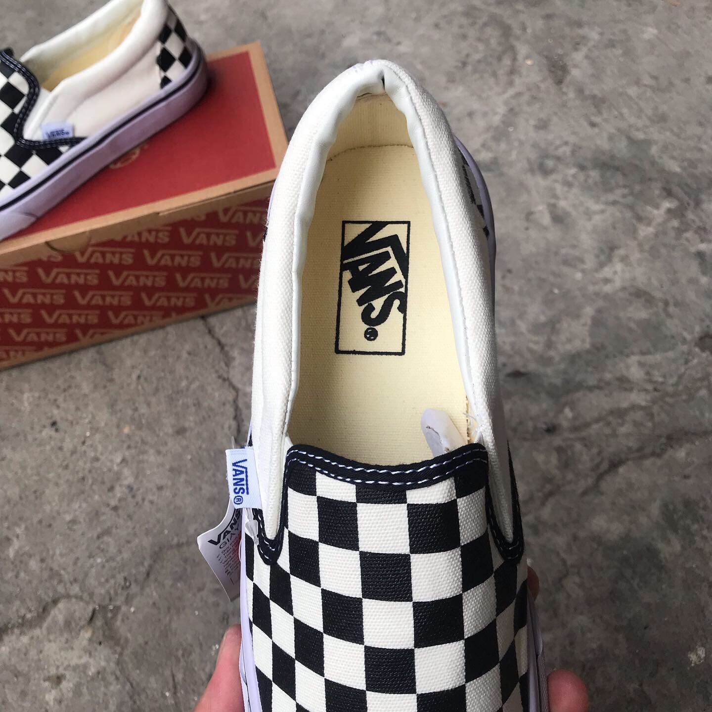 GIÀY VANS SLIPON CHECKERBOAD (Full box, tag)