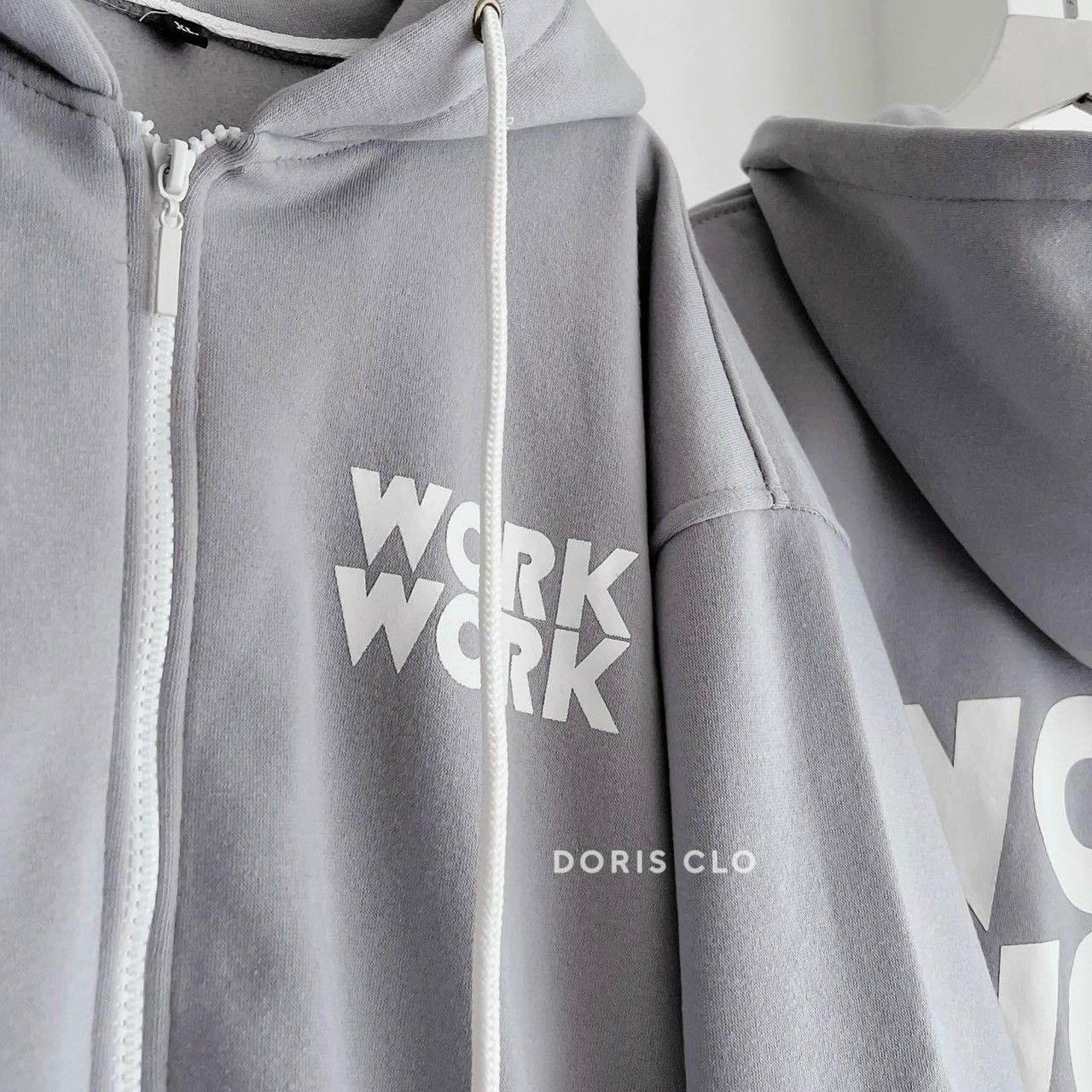 ÁO KHOÁC THU ĐỘNG FORM RỘNG BASIC LOGO NỔI BẬT WORK WORK FORM RỘNG THOẢI MÁI
