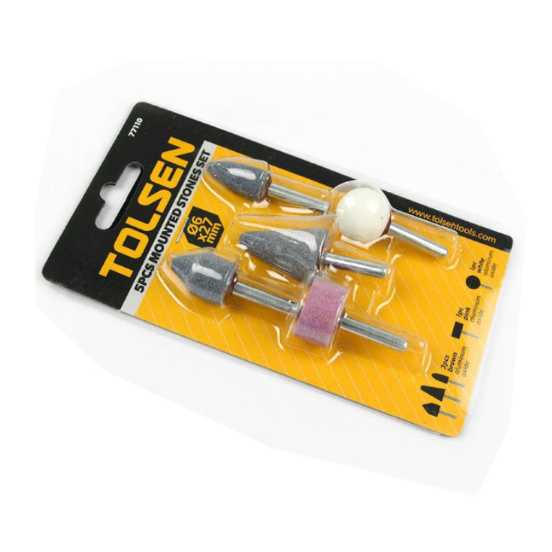 [ CHÍNH HÃNG ] Đá Mài Cán 6mm Bộ 5 Mũi Tolsen 77110