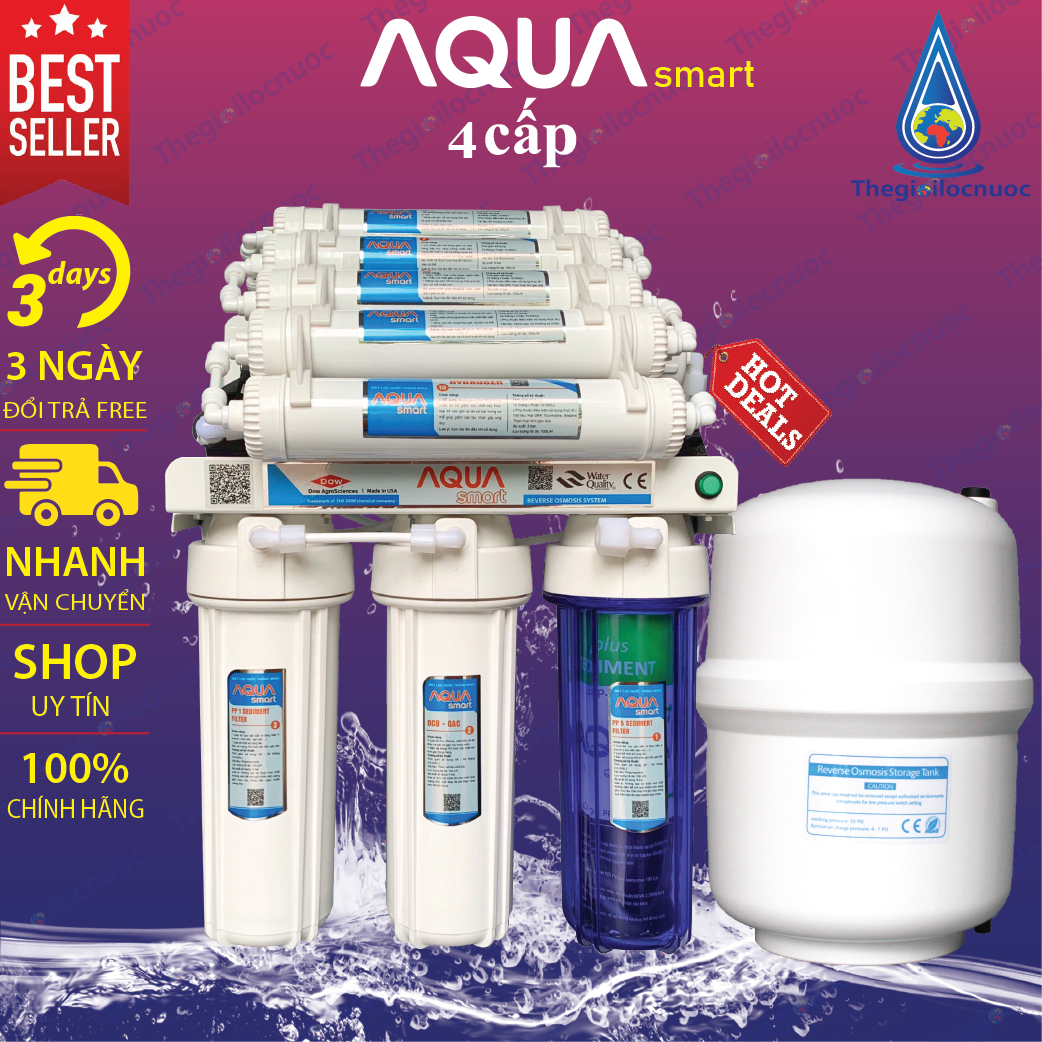 [HCM]Máy lọc nước RO Aqua Smart 8cấp-10cấp-11cấp đèn UV