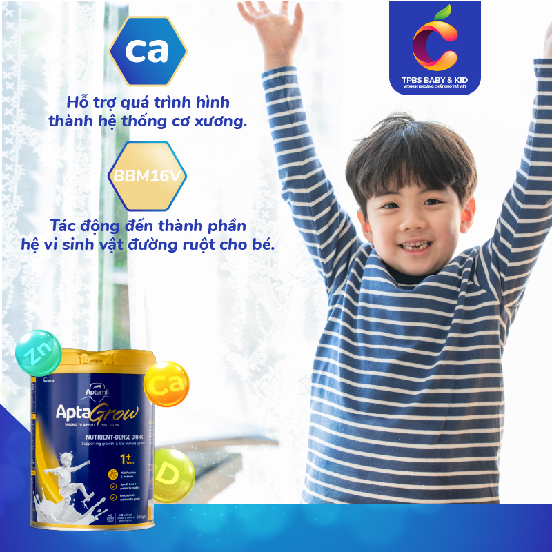 Sữa APTAMIL APTAGROW Úc 900g sữa dành cho bé biếng ăn (Hàng chuẩn Úc)