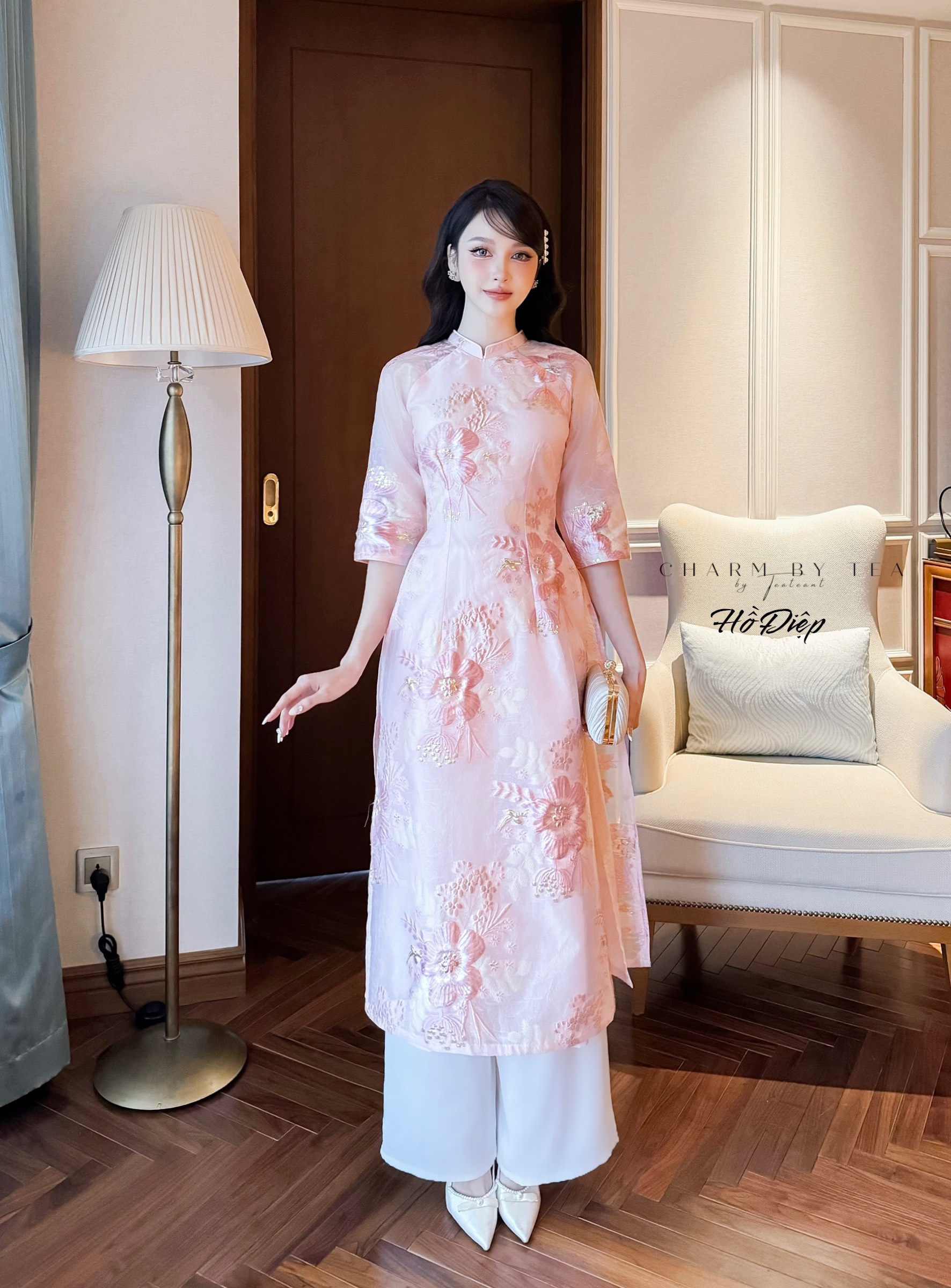 Áo Dài Thiết Kế CHARM BY TEA: HỒ ĐIỆP SET