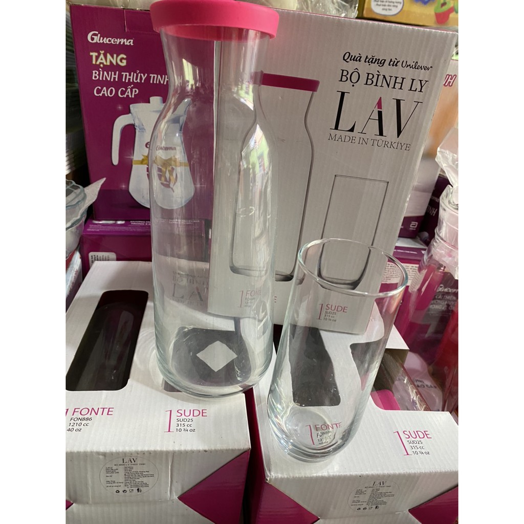 Bộ bình ly thuỷ tinh lav xuất xứ thổ nhĩ kỳ cao cấp