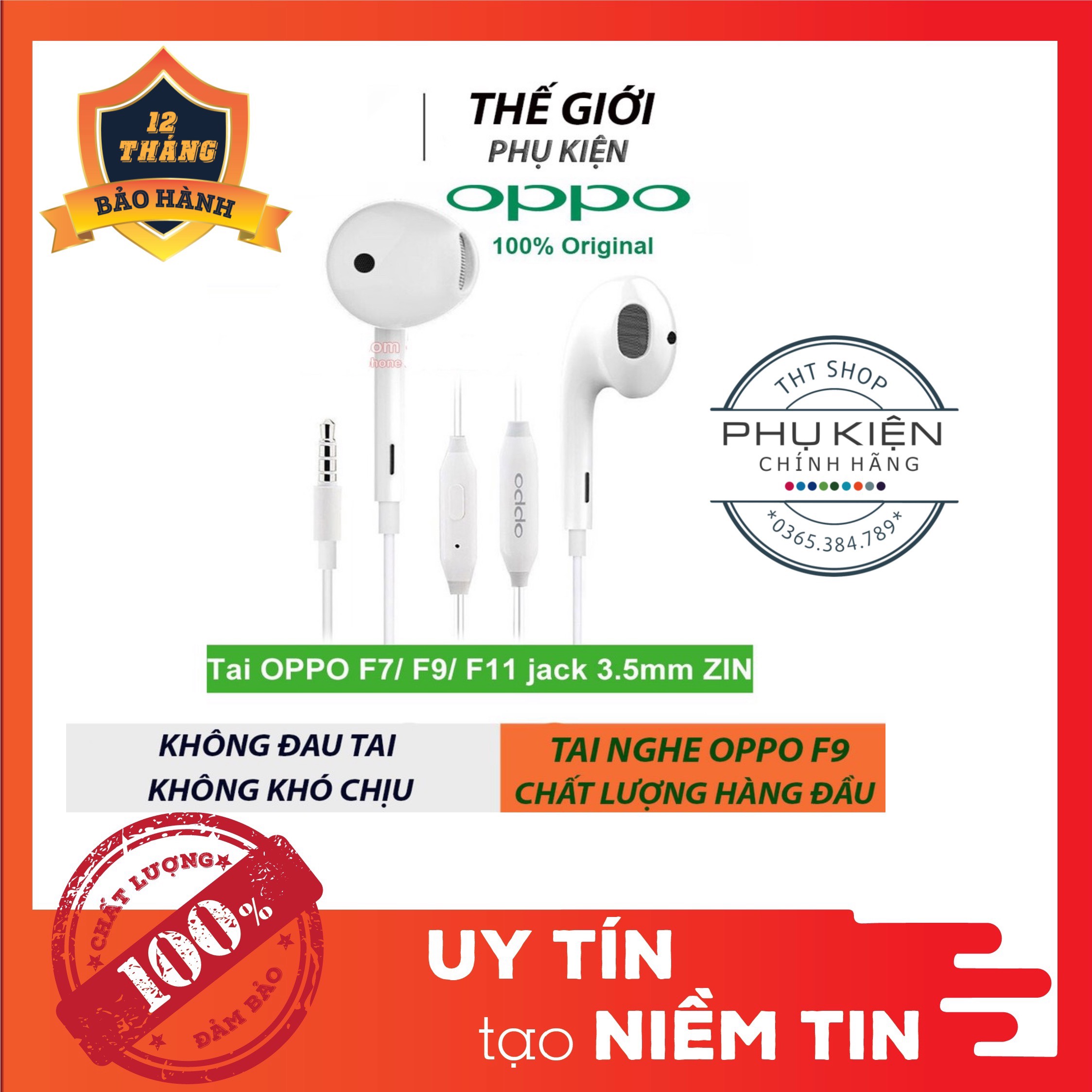 Tai Nghe OPPO F3,F5,F7,F9,F11,R11,R15 ZIN BH 1 ĐỔi 1 12 Tháng.