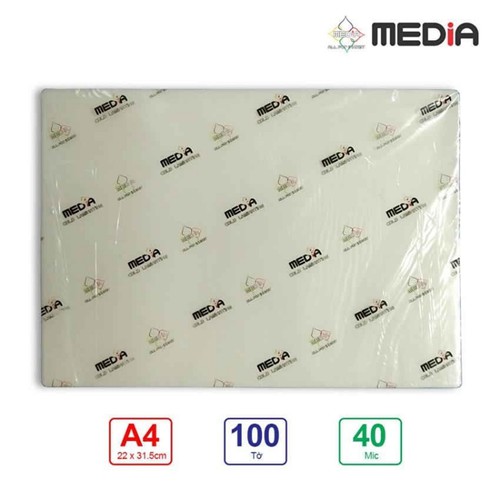 Nhựa ép plastic A3 60 mic Media (100 tờ/xấp)