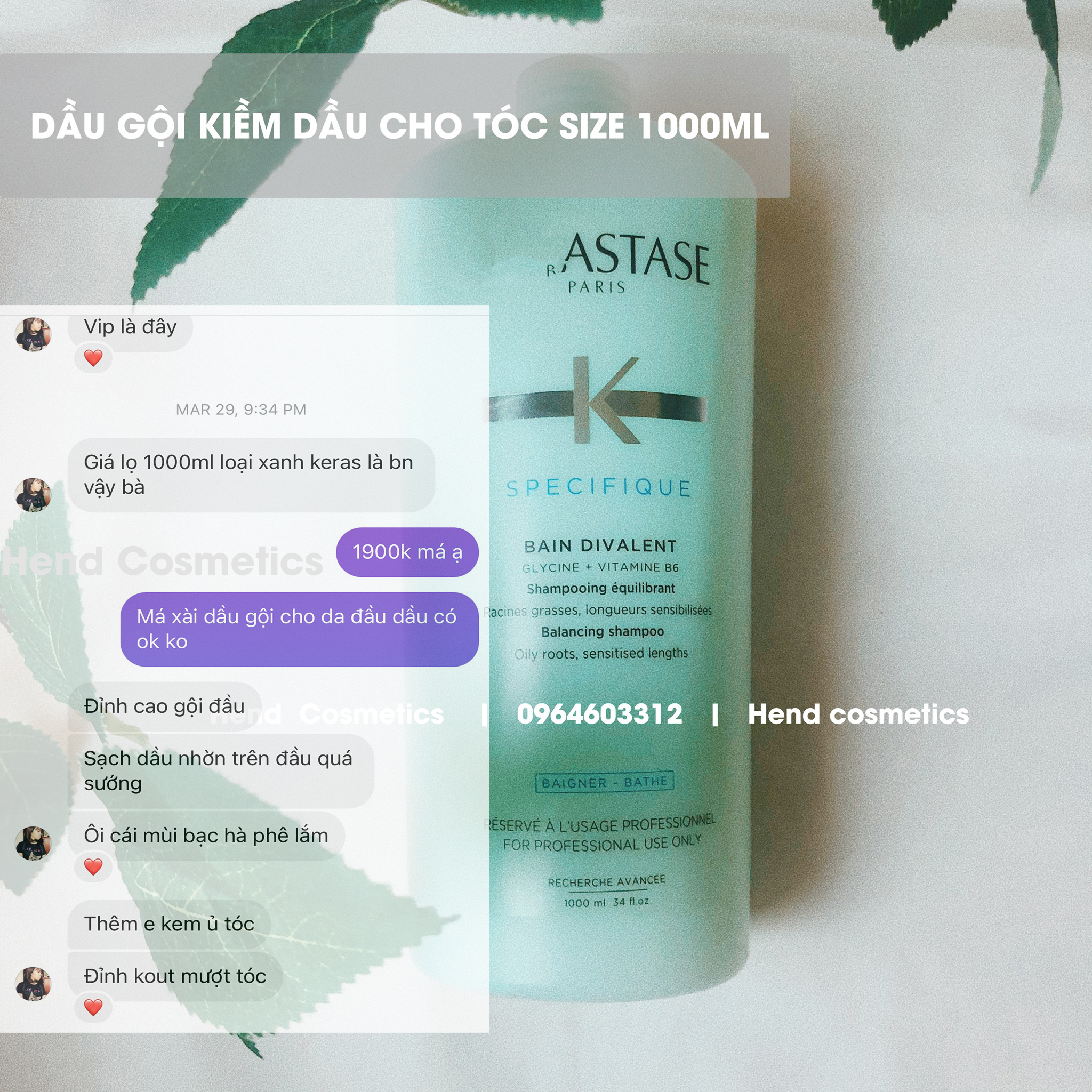 Dầu gội kiềm dầu Kerastase Bain Divalent Specifique 1000ml