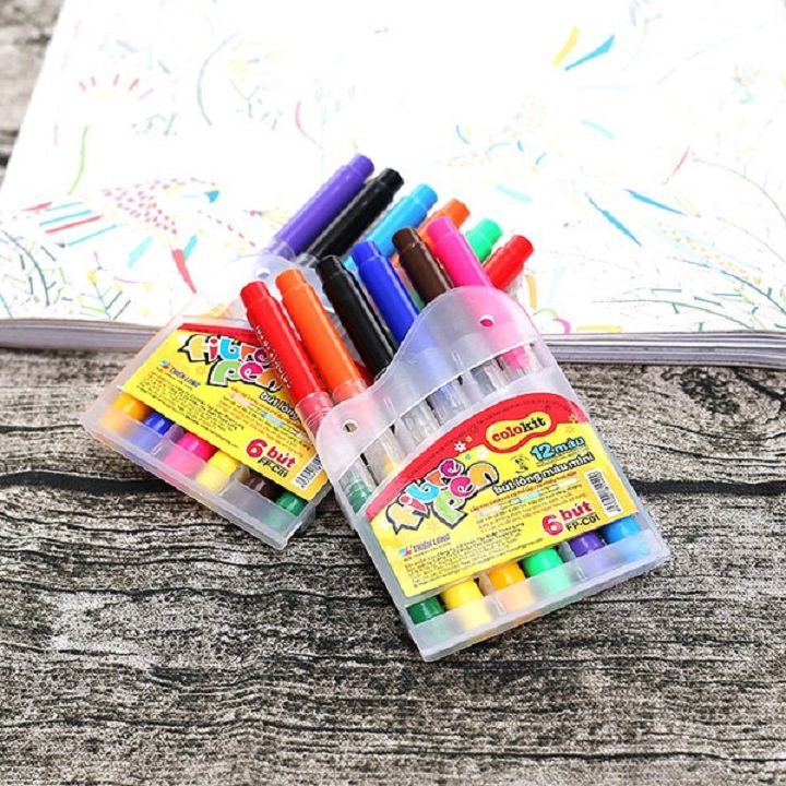 Bút Lông Màu Nước 2 Đầu Colokit FP-C01 - 12 Màu