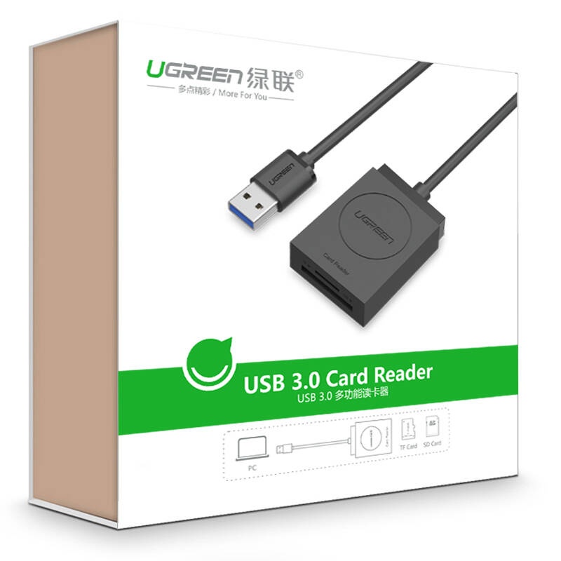 Đầu đọc thẻ USB 3.0 Card Reader Hỗ trợ thẻ TF và SD UGREEN 20250