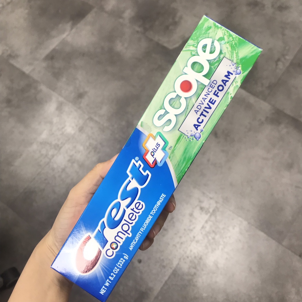 Toothpaste American crest [HCM] Complete plus Scope /3D White/brilliance G 116/158G/232g toothpaste White Teeth Toothpaste Bad breath-valadin
