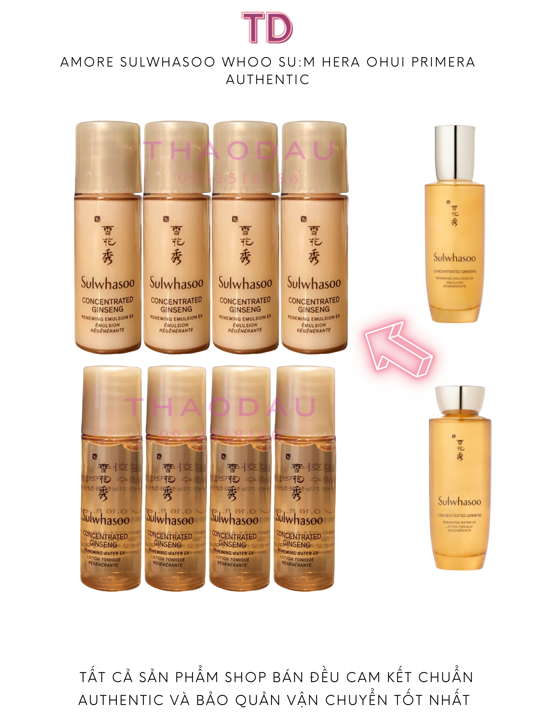 Sulwhasoo cặp sample nước hoa hồng sữa dưỡng nhân sâm 5ml chống lão hóa sulwhasoo concentrated ginseng renewing water tloskorea cũ