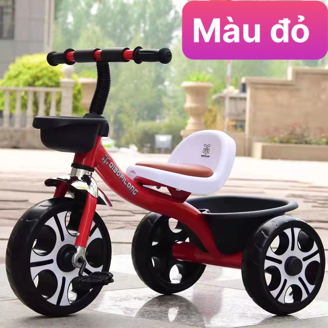Xe đạp yên da 3 bánh có rổ – Chiếc xe đầu đời êm ái, an toàn cho bé yêu!