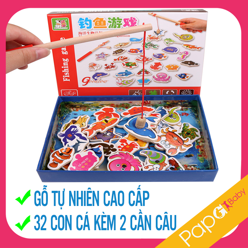 Đồ chơi câu cá bằng gỗ cho bé - 32 con, 2 cần câu, nam châm 3d - đồ chơi câu cá bằng gỗ cho bé - 32 con, 2 cần câu, nam châm 3d - đồ chơi câu cá cho bé, đồ chơi câu cá trẻ em, đồ chơi câu cá loại lớn, do choi cau ca tre em