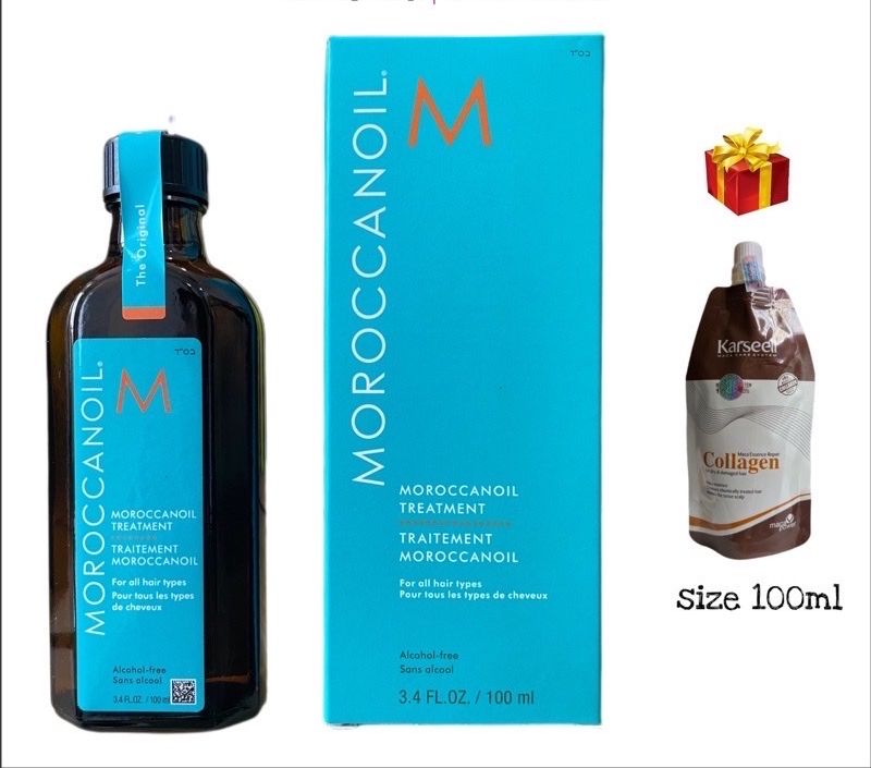Tinh dầu dưỡng tóc Moroccanoil Treatment 100ml ( tặng kèm hấp Karsell 100gr )