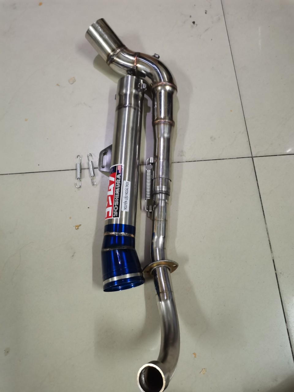 Pô xe máy: pô dành cho xe Dream, Wave, Sirius chất liệu inox cổ cong 2 khúc full bộ chất lượng chỉ có tại BeoBeoBeo