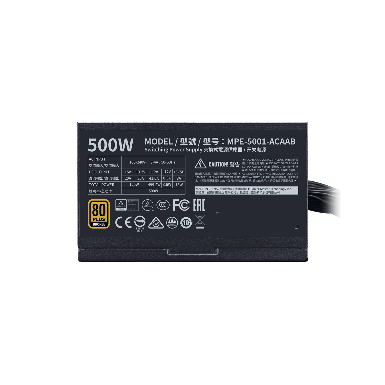Nguồn máy tính Cooler Master MWE 500 BRONZE V2 - 80 Plus BRONZE