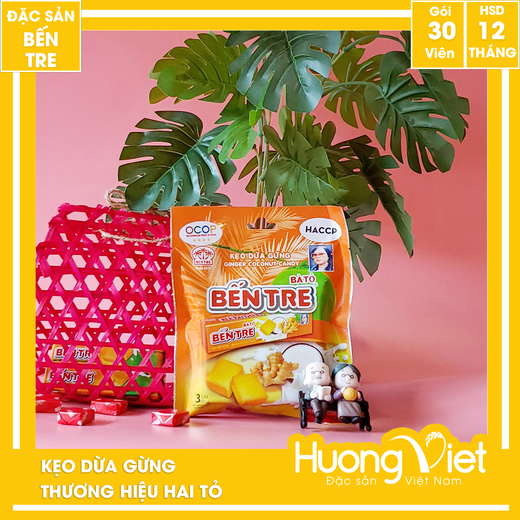 Kẹo dừa gừng bến tre hai tỏ 150gr