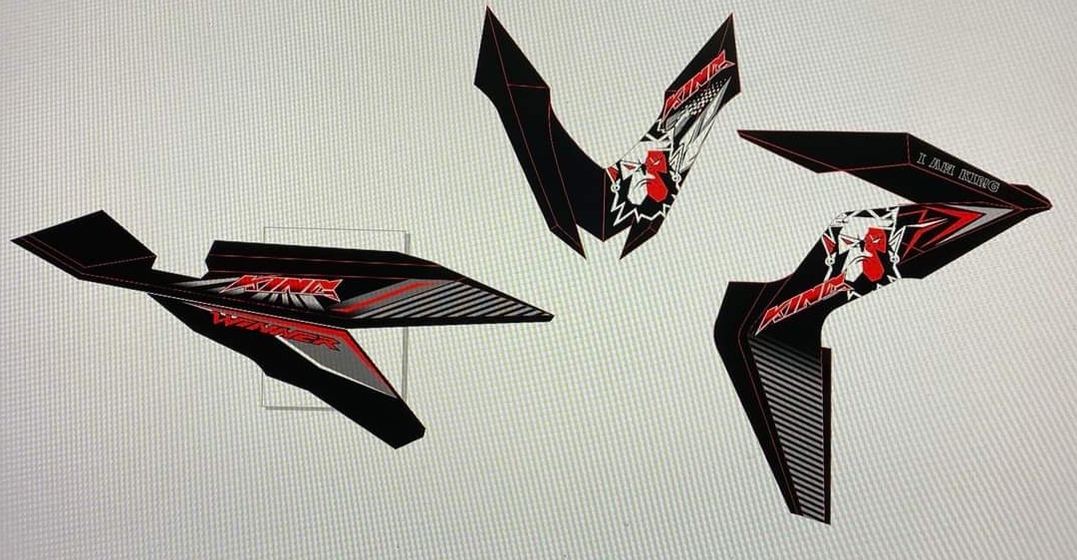 Tem Rời Honda Winner 150 King Drag Đỏ Đen Tặng Kèm Logo