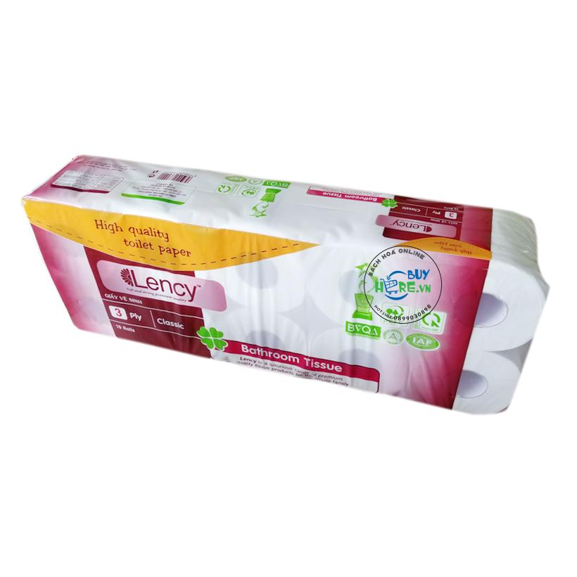 Giấy vệ sinh Lency nâu 10 cuộn 3 lớp