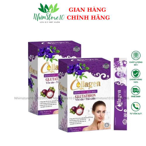 Combo 2 hộp Collagen Zenpali Măng cụt_Đậu biếc [CHÍNH HÃNG]