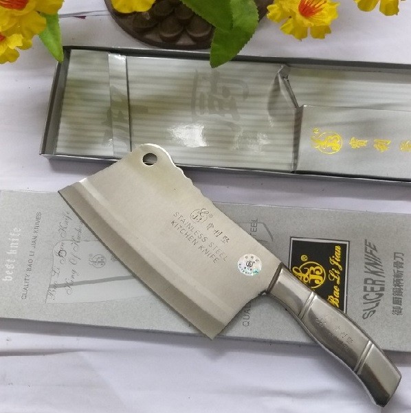 Dao Inox Chặt Xương Đúc Nguyên Khối Sắc Bén, chắc chắn, ko mẻ