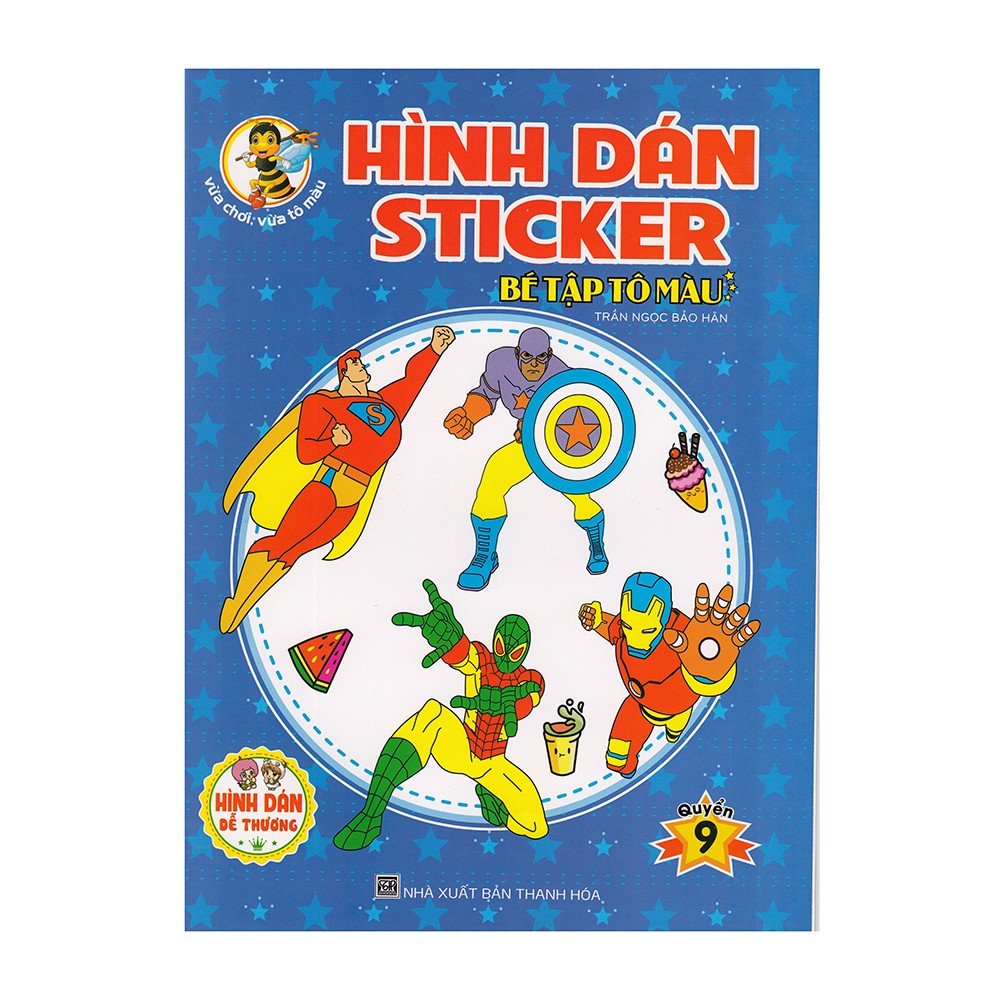 Hình dán sticker - bé tập tô màu - quyển 9
